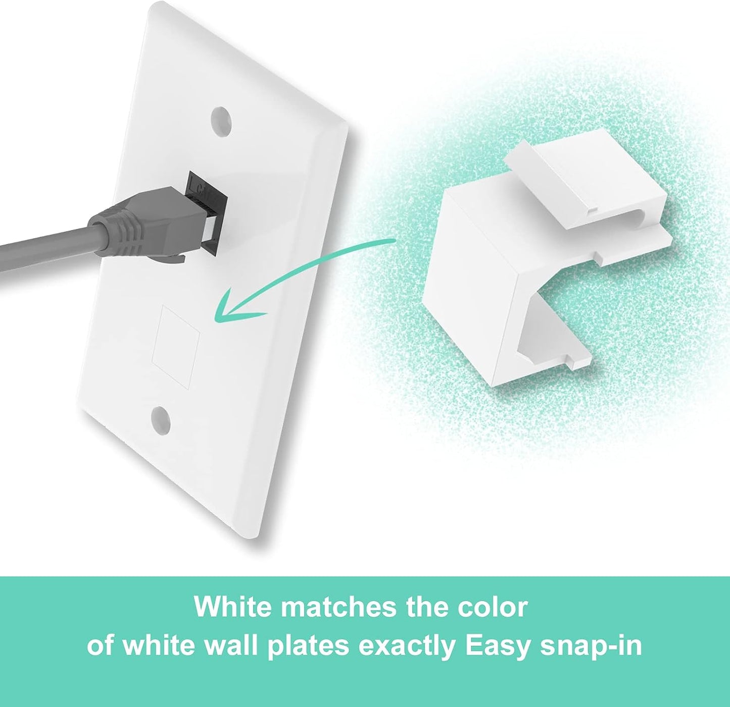Insertos Keystone Jack para placa pared pack 10 blancos