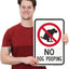Letrero No Dog Pooping aluminio 12x18"