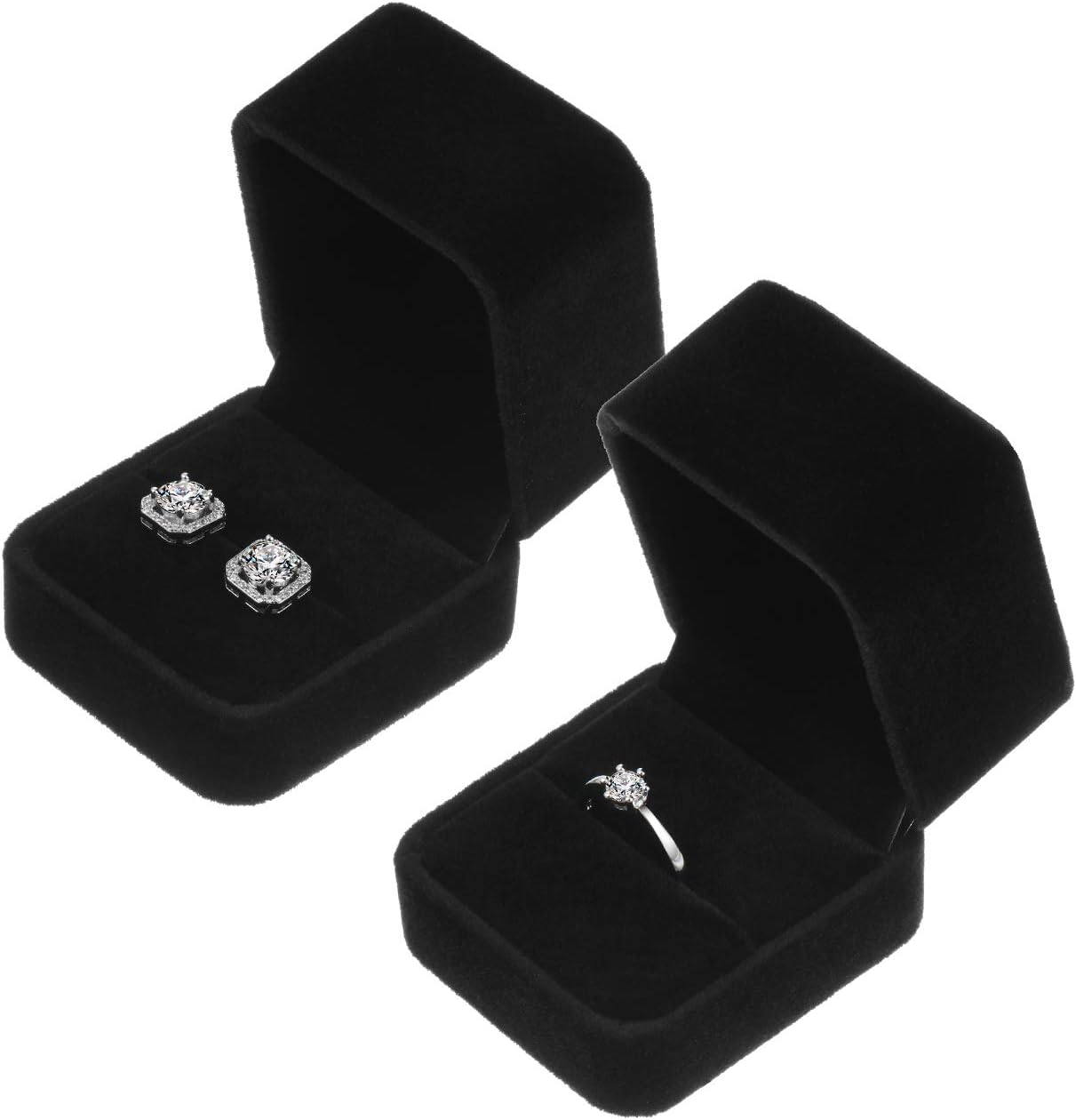 Caja terciopelo para aretes regalo boda negro