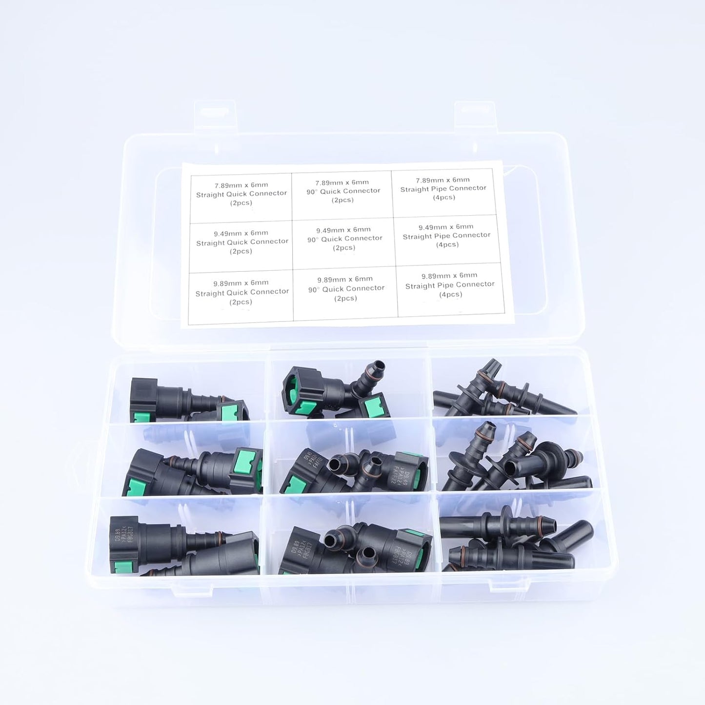 Kit 24 Pzas Conectores Combustible SAE 7.89-9.89mm a 6mm