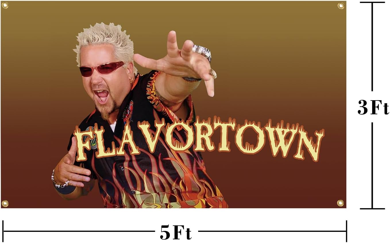 Bandera Flavortown 3x5ft con ojales latón decoración dormitorio