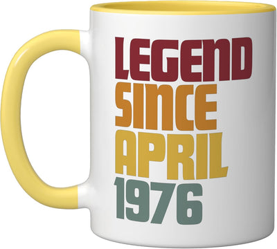 Taza cerámica vintage humorística para cumpleaños 50 años amarilla/blanca
