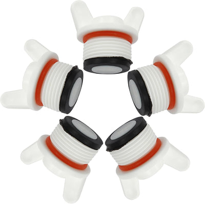 5 Tapas Rosca Macho PPR 3/4pulg Tapón Manguera Blanco
