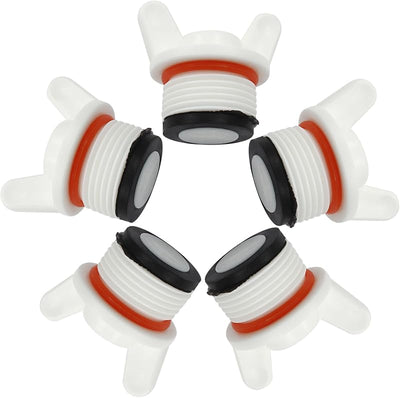 5 Tapas Rosca Macho PPR 3/4pulg Tapón Manguera Blanco