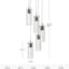 Lámpara techo colgante 5 luces LED cristal burbujas negro