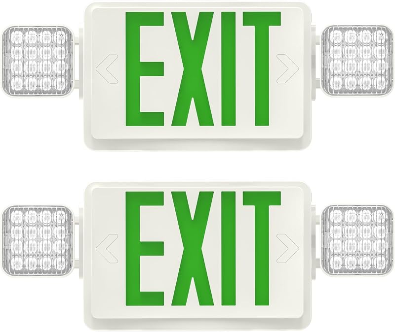 2 Luces LED Verdes Ajustables 120-277VCA