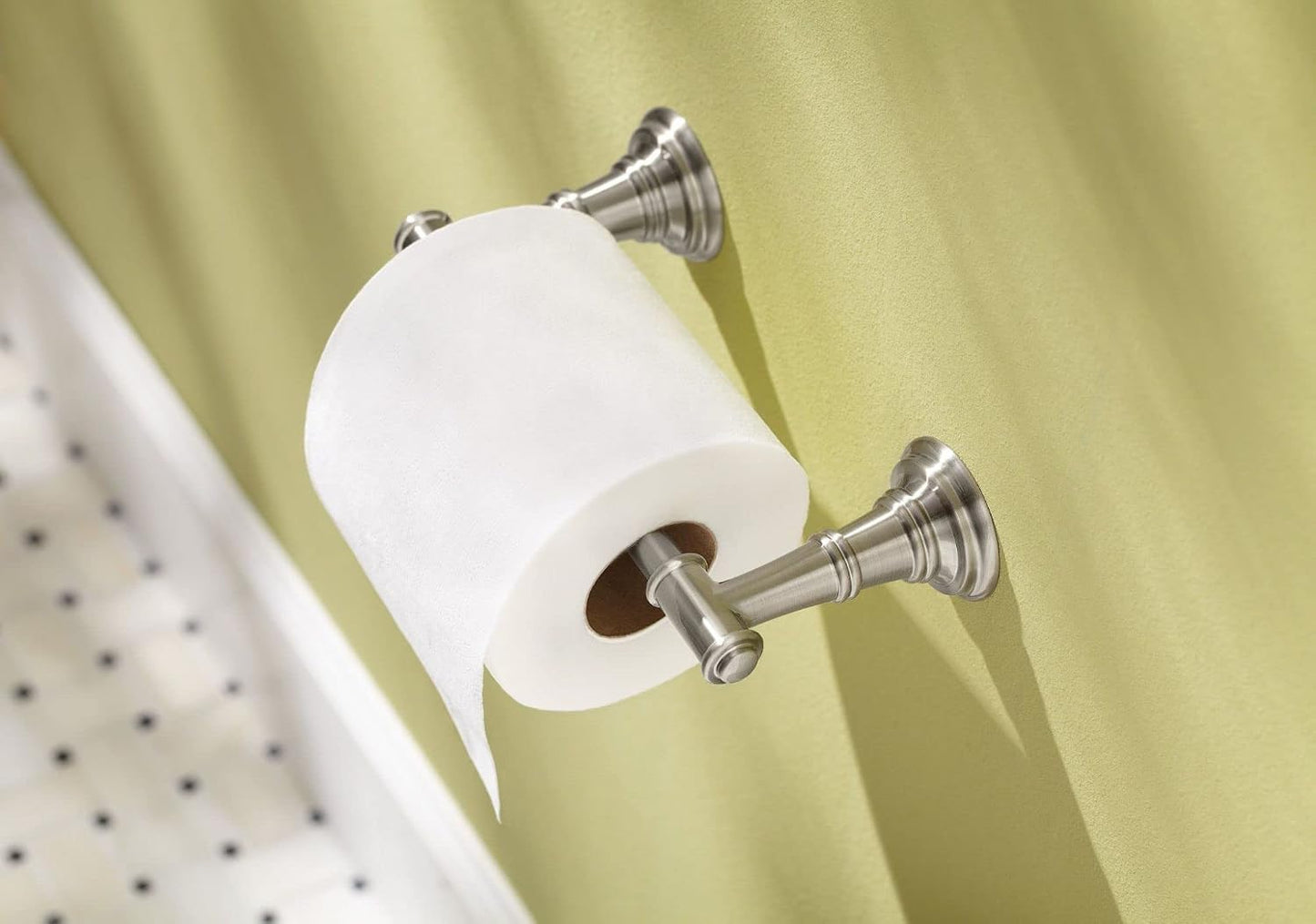 Soporte papel higiénico giratorio doble poste níquel