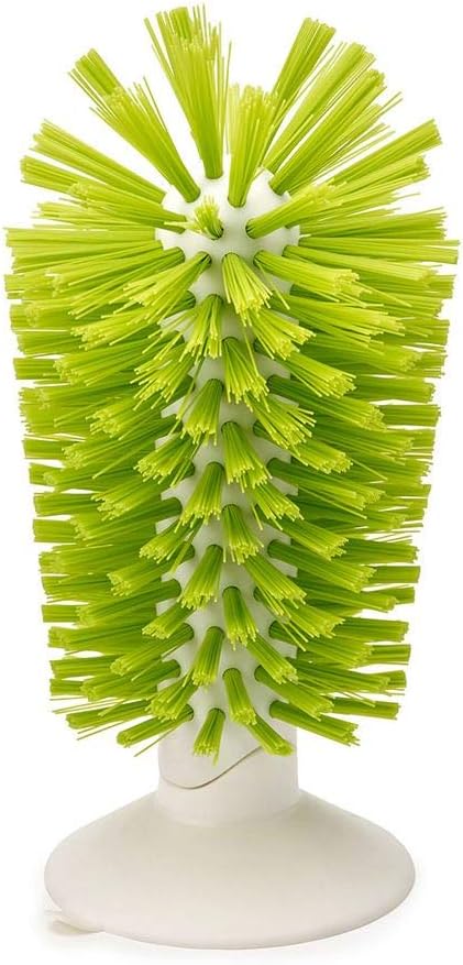 Cepillo vidrio ventosa fregadero limpiar botellas color verde