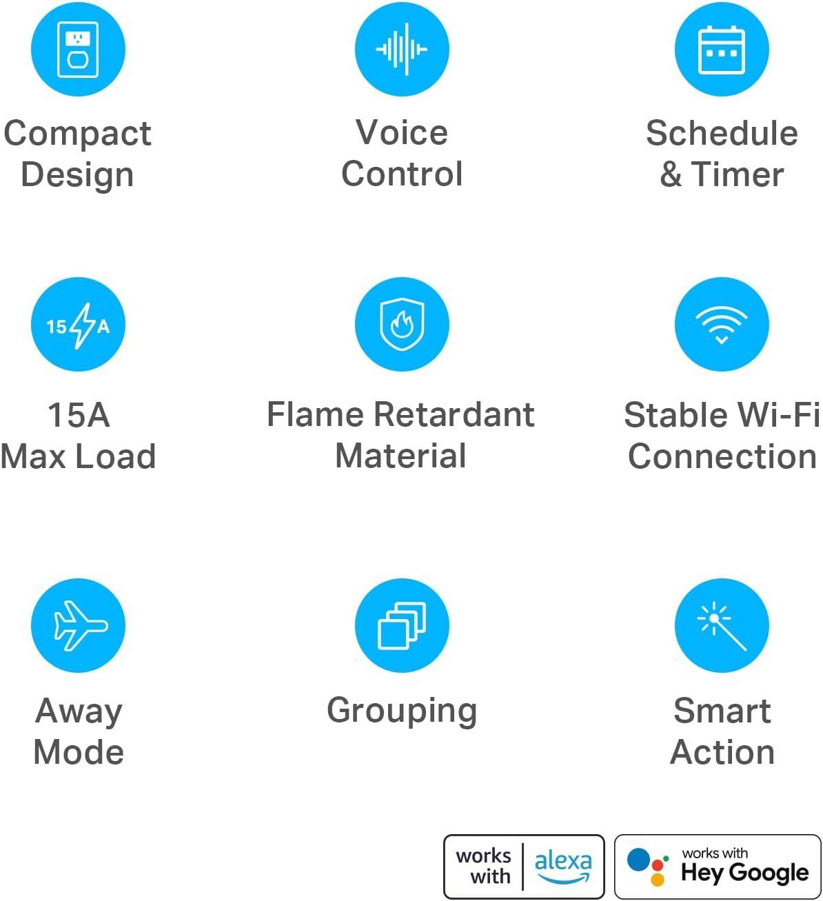 Tomacorriente Wi-Fi Kasa 15A para hogar inteligente 2unid