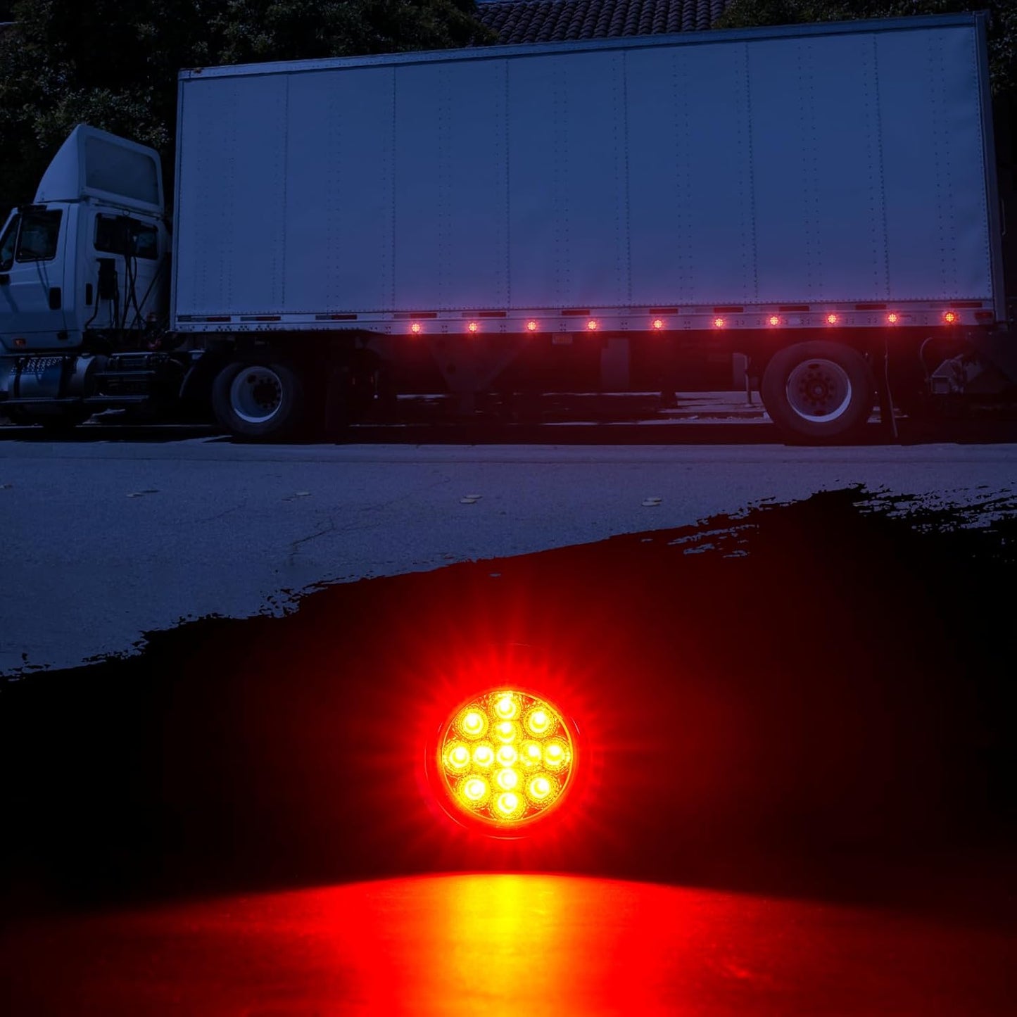 20 Luces LED 2.5pulg y 13 Luces Rojas Redondas Remolque
