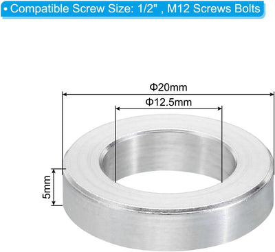 Espaciadores aluminio M12 10 pzas 0.49x0.79x0.2pulg
