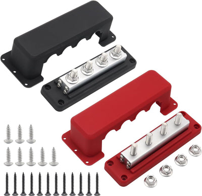 Barra colectora cobre 600A 4 terminales 3/8" 12V 24V