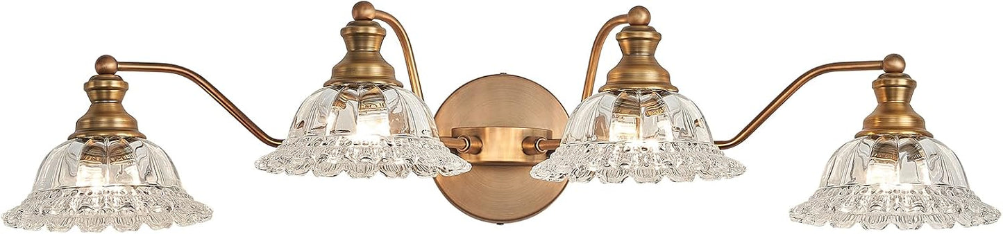 Lámpara tocador latón 4 luces baño