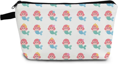 Bolsa maquillaje sirena con cremallera dibujos animados para mujer