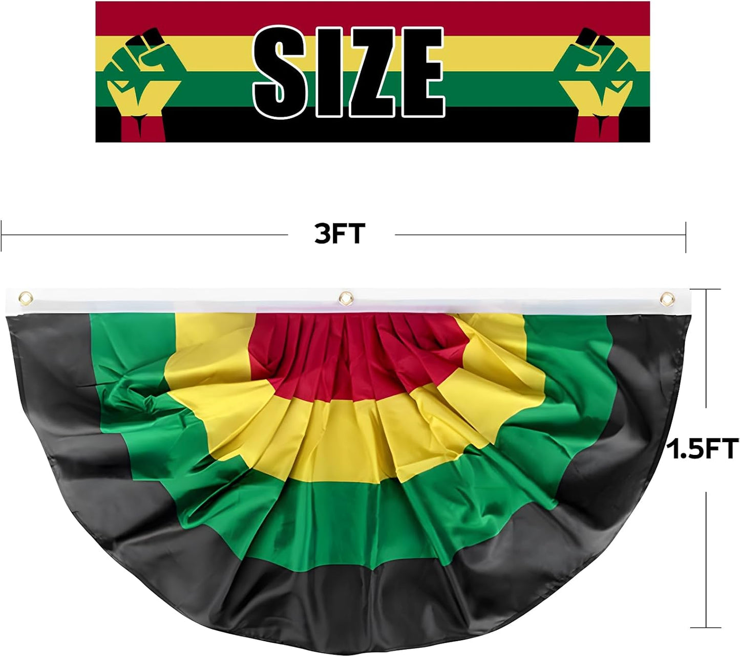 4 Banderines Juneteenth 1.5x3pies con ojales