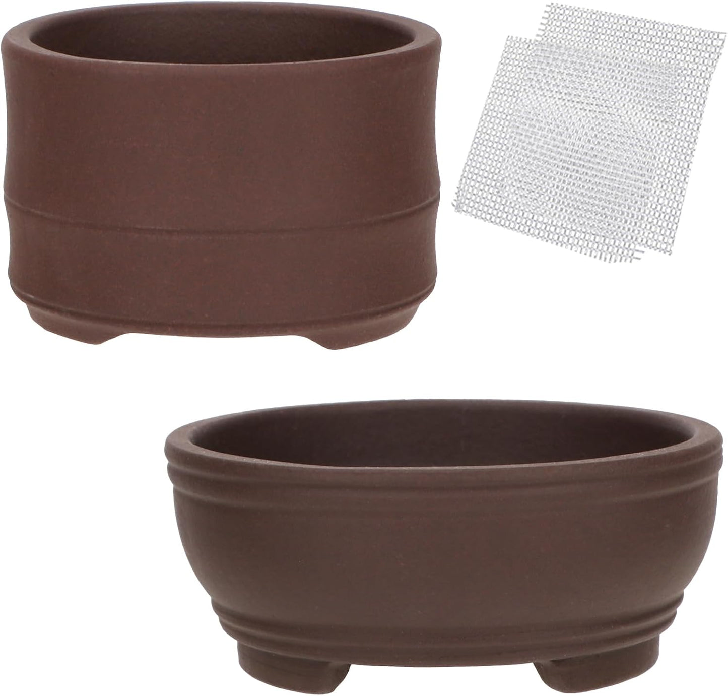 Set 2 Macetas Cerámica Redonda Sin Esmaltar 3.0-4.1pulg