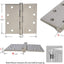 6 Pzas Bisagras Puerta Comercial 4.5x4.5" Acero Inox