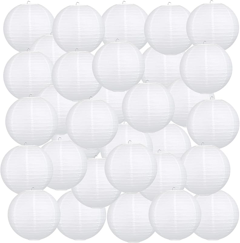 40 Faroles papel blanco redondos decoración hogar