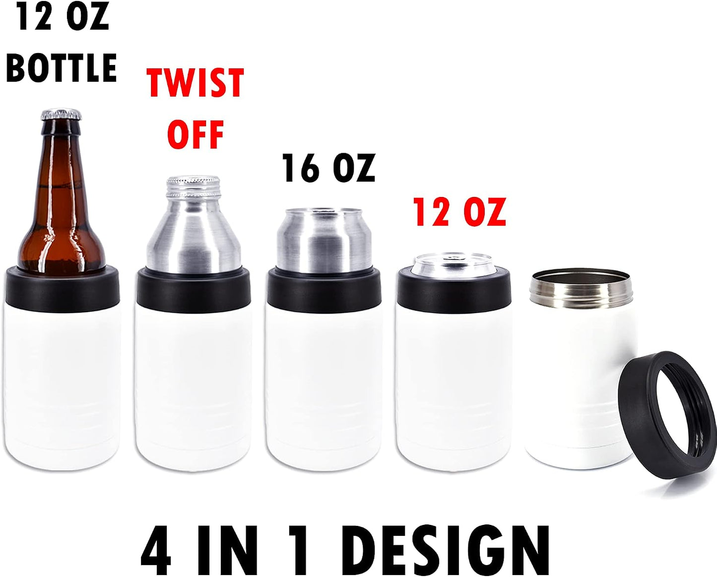 Enfriador bebidas acero inox doble pared 12oz 6 Pzas