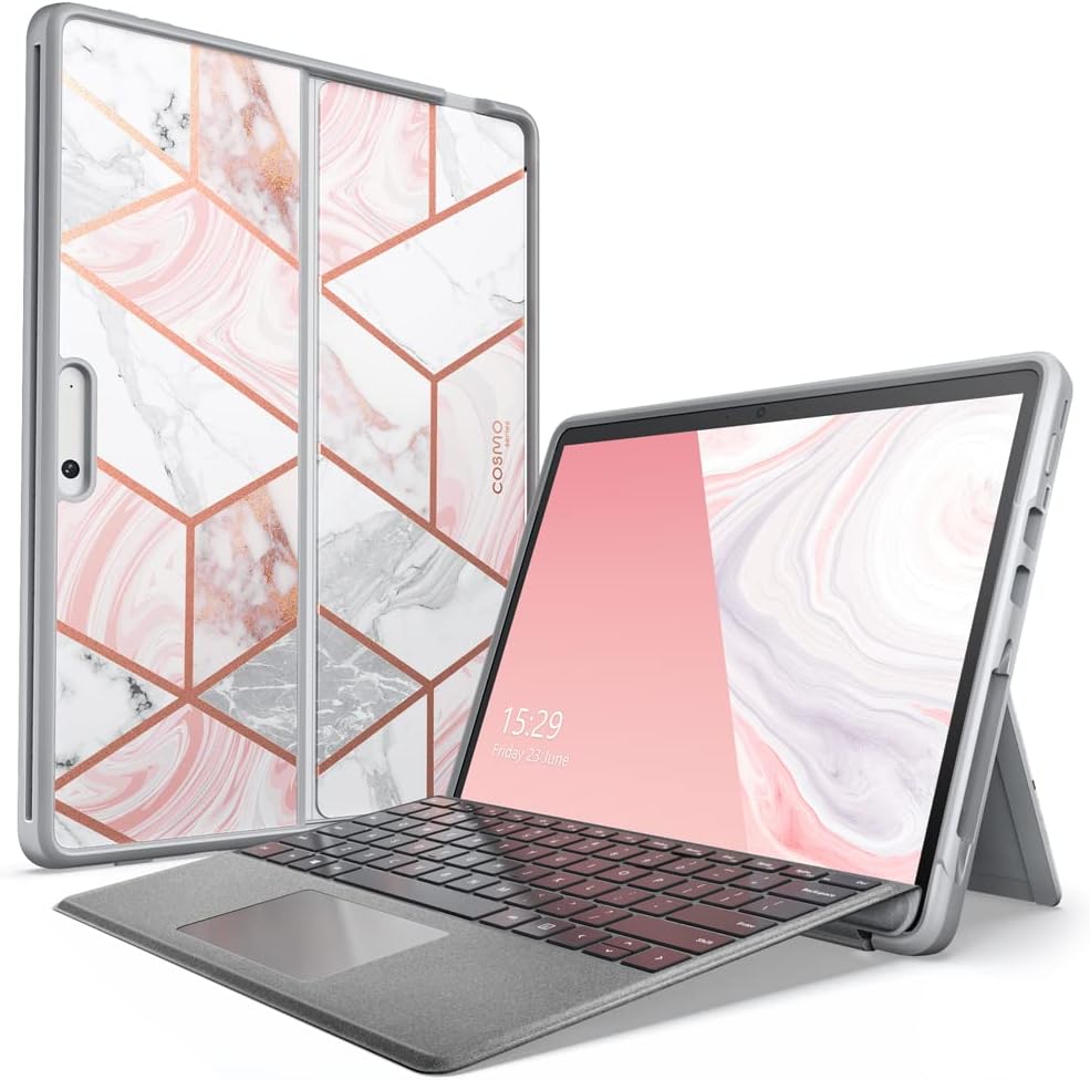 Funda protectora Surface Pro 8 5G rosa mármol delgada