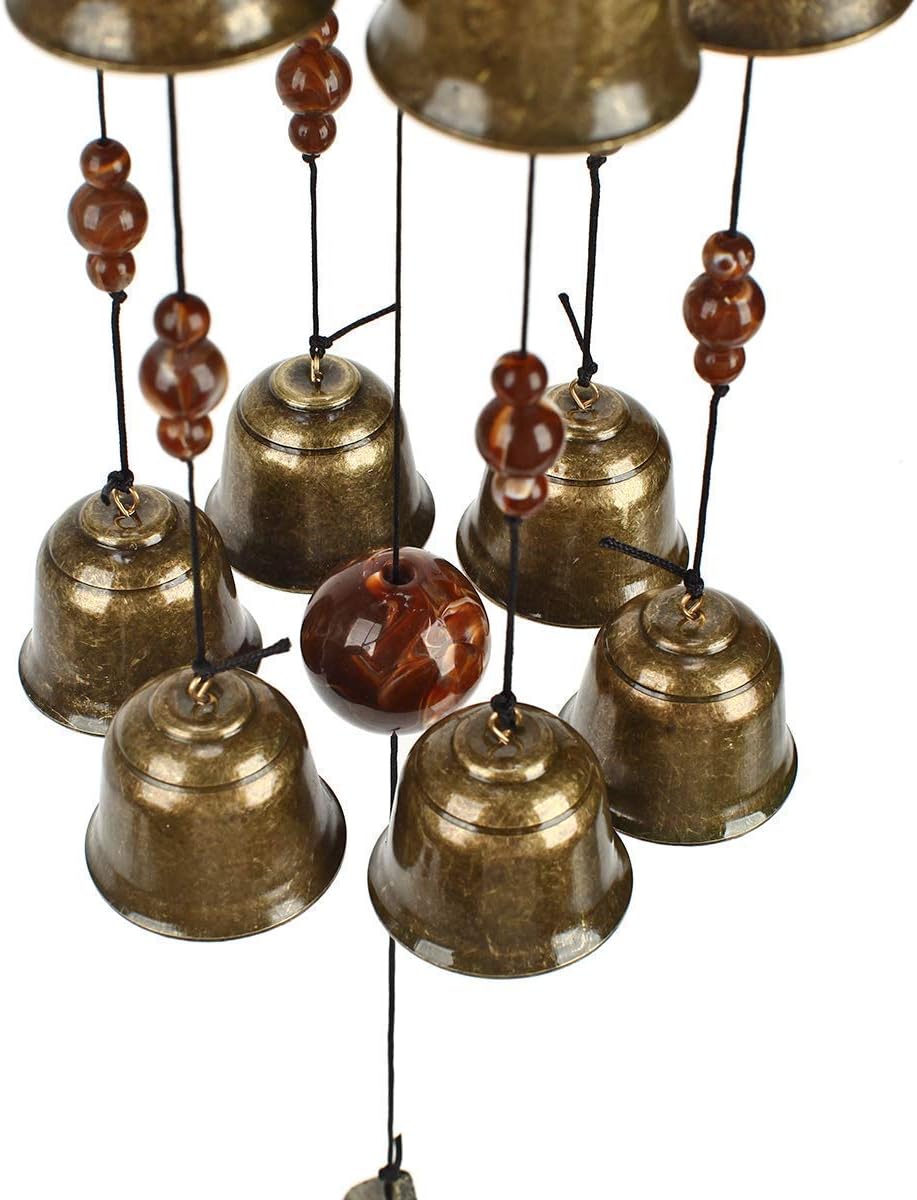 Campanas de viento nido de pájaros bronce para jardín