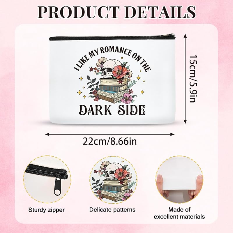 Bolsa maquillaje gótica esqueleto regalo libros picantes