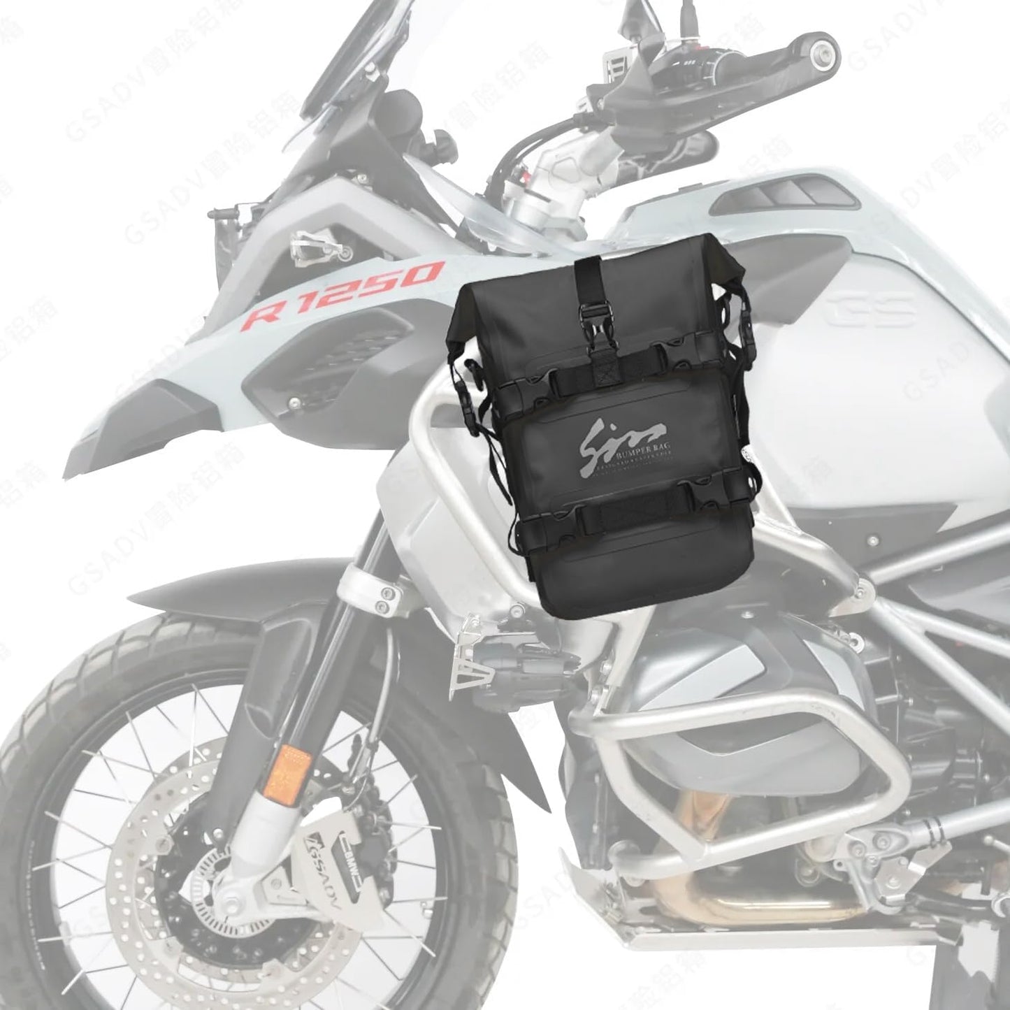 Bolsa sillín motocicleta 8-12L PVC negro con correa ajustable