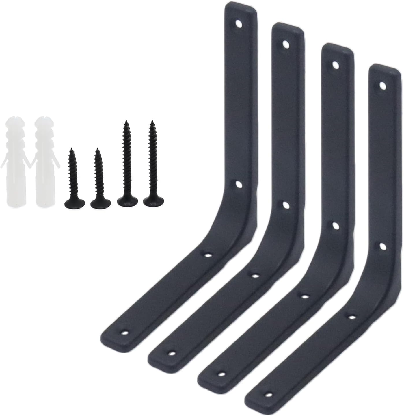 4 Pzas Soportes L 6x5pulg para Madera Estantes Gabinetes
