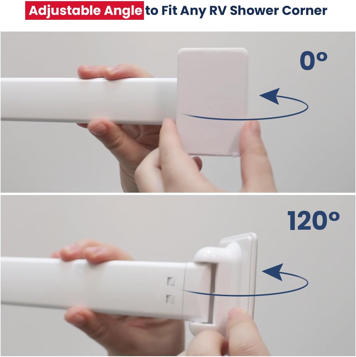 Barra ajustable aluminio para ducha caravana 3 pzas