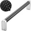 10 Tiradores Gabinete Negro Cromado 6.25" P28