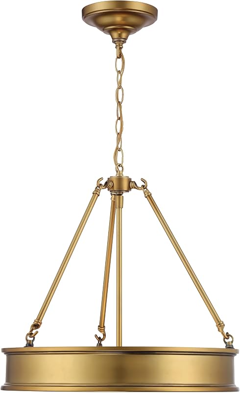 Lámpara colgante 3 luces Harbour Point Collection oro 19pulg