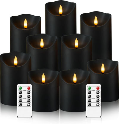 Velas LED sin llama con control remoto 9 pzas D3x3-7