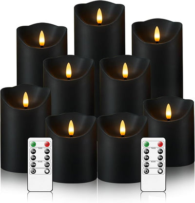 Velas LED sin llama con control remoto 9 pzas D3x3-7