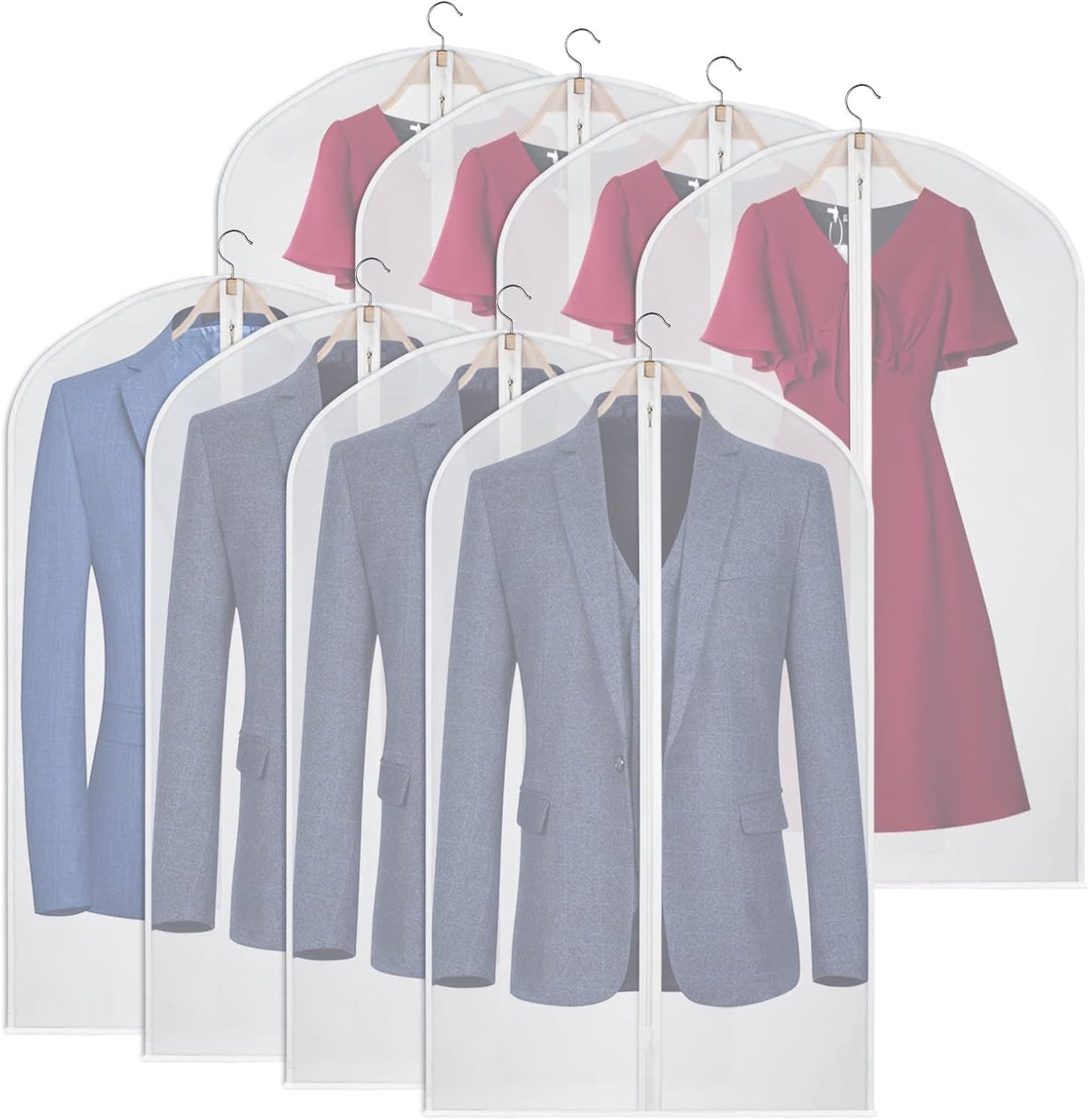 Bolsas ropa transparentes colgantes 8 pzas a prueba de polvo