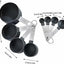Juego de tazas y cucharas medidoras 8 piezas color negro