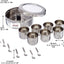 Caja especias acero inox 7 contenedores transparentes