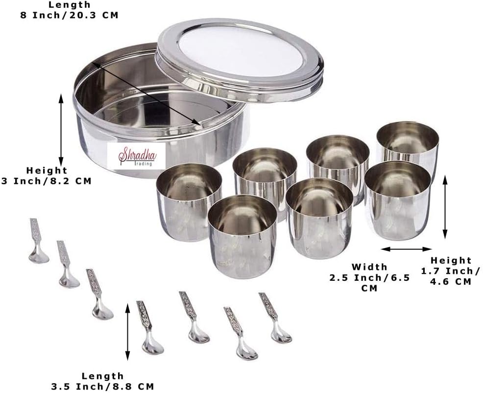 Caja especias acero inox 7 contenedores transparentes
