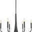Candelabro negro industrial 6 luces para comedor cocina isla
