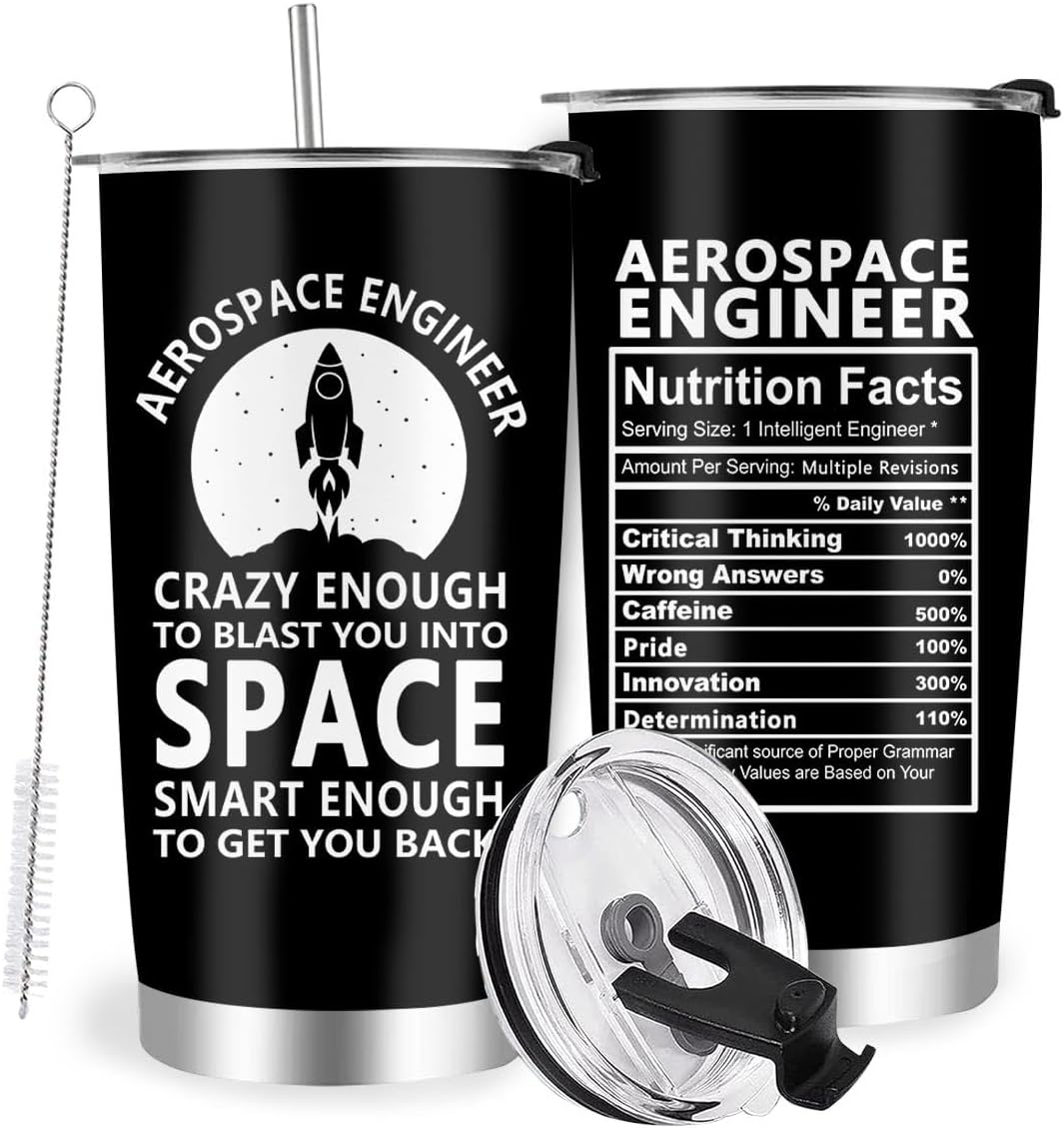 Vaso acero inox ingeniería aeroespacial con tapa y pajita 20oz