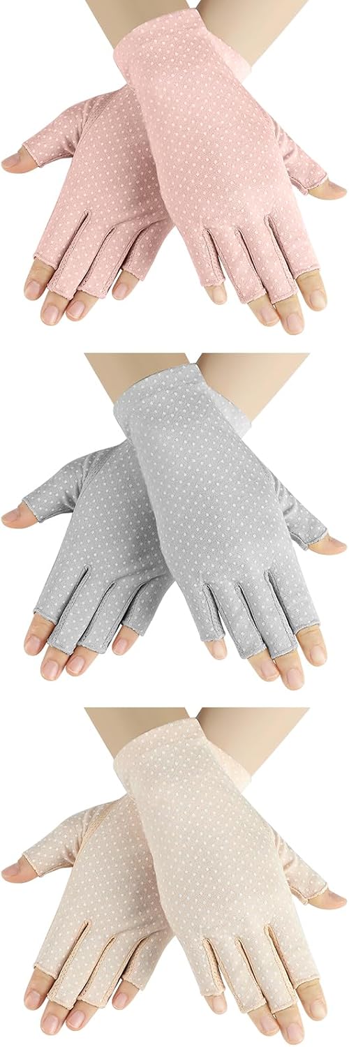 3 Pzas Guantes UV Algodón Antiderrap Conducción