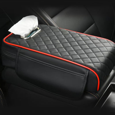 Funda consola central coche cuero con bolsillo y caja pañuelos