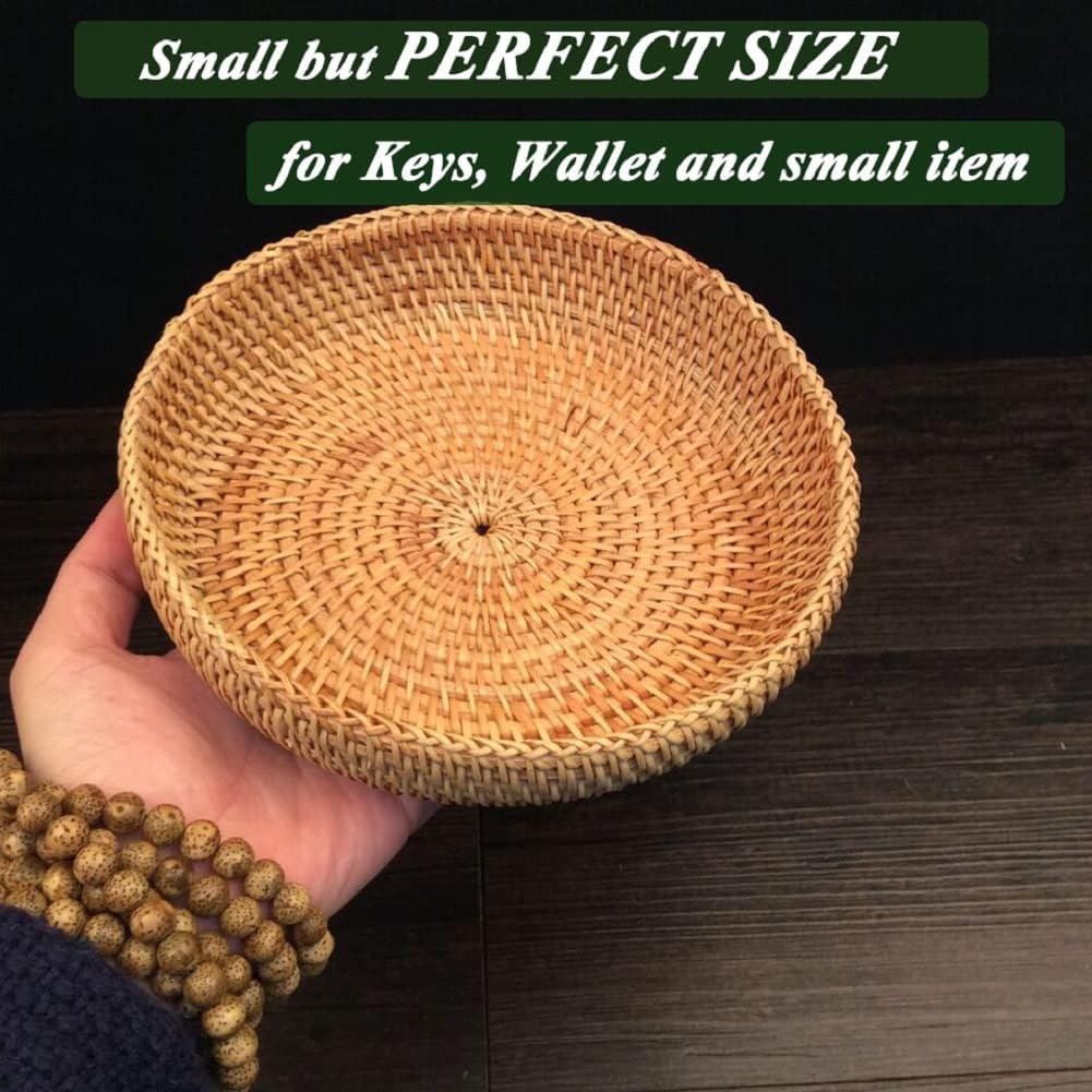Cesta mimbre para llaves y artículos pequeños