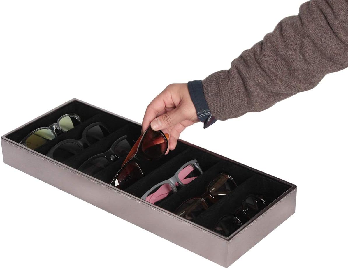 Estuche cuero para lentes 7 compartimentos