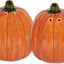 Set 2 Saleros Pimenteros Cerámica Calabaza Naranja 2.25pulg