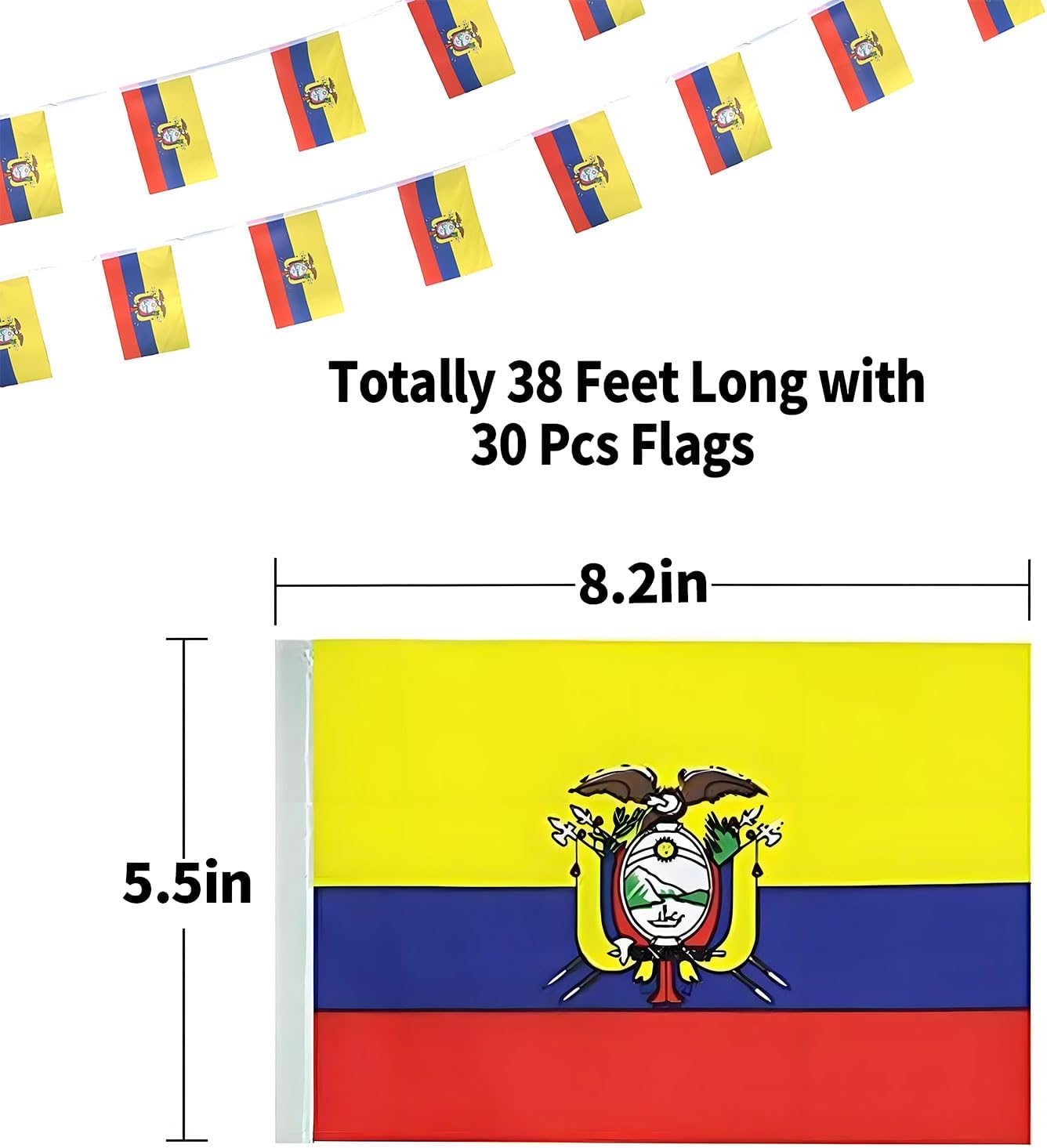 Bandera Ecuatoriana Mini para Fiestas Escuela Eventos