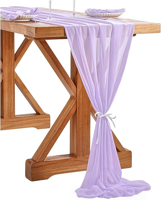 Camino mesa gasa rosa bebé 27x120pulg estilo romántico boda