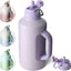 Botella agua acero inox con popote asa aislamiento 64oz