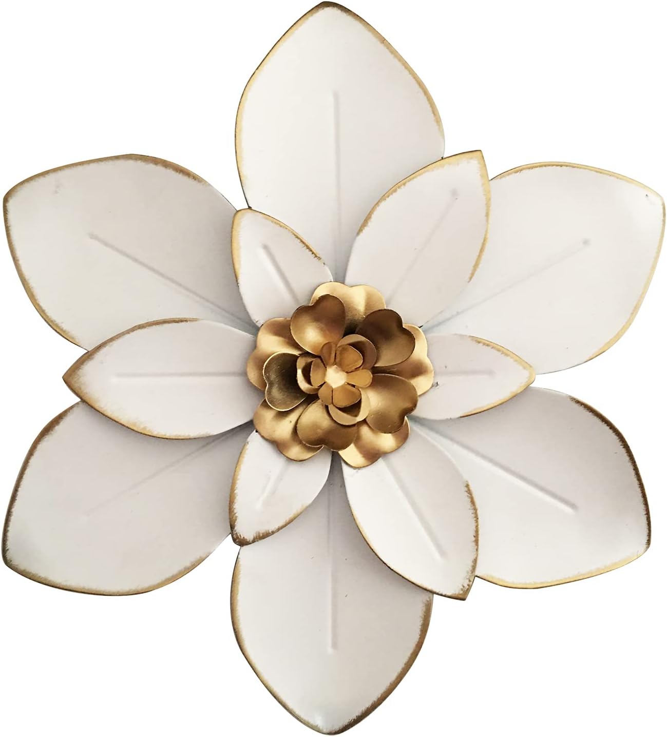 Escultura floral hierro envejecido 10" decoración pared