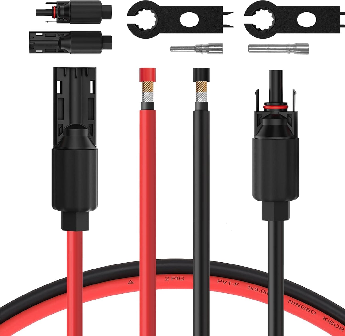 Cable extensión solar 8AWG 3pies con conectores