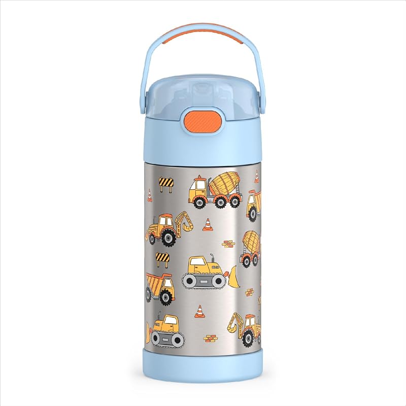 Botella agua acero inox para niños con pajilla 12oz